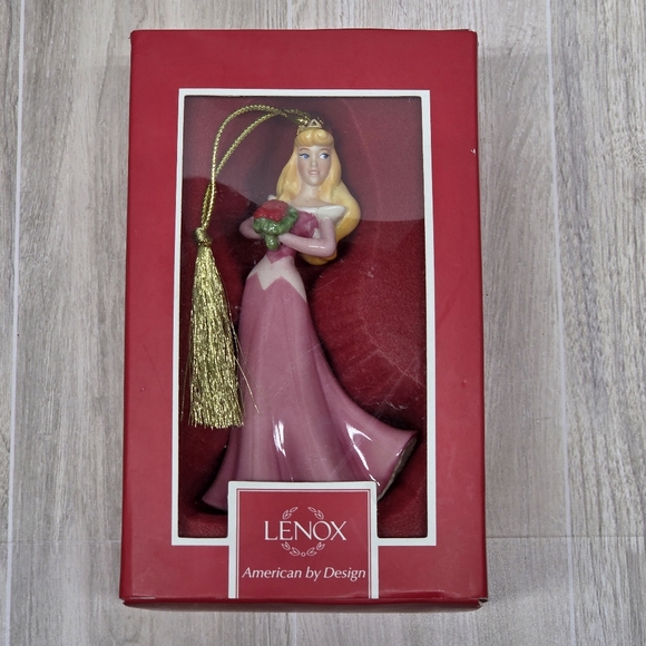 Lenox Disney Aurora Sleeping Beauty Pink Porcelain Christmas Ornament - Picture 7 of 9